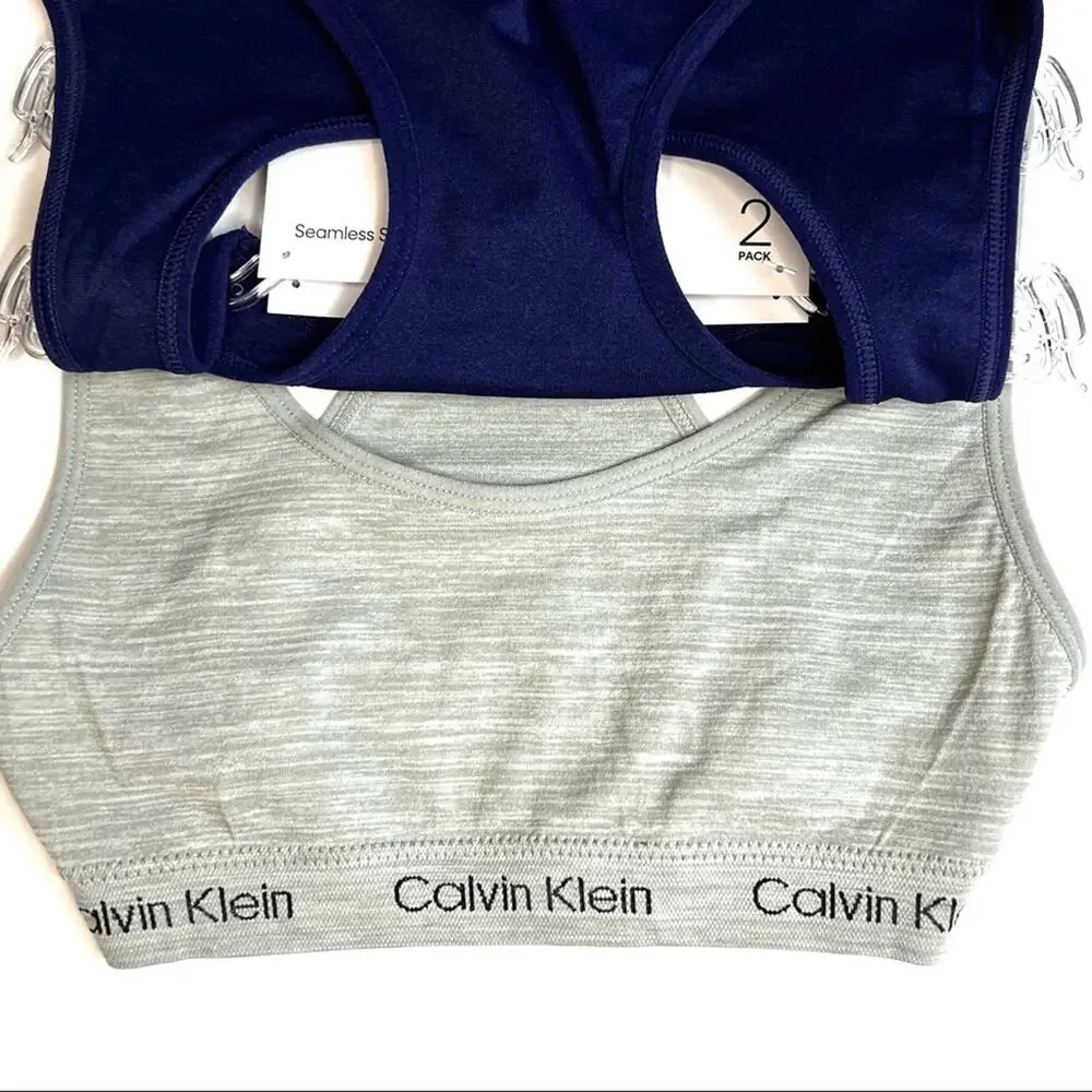 Calvin Klein Girls Seamless Sports Bra Two Pack Size 6-6x NWT